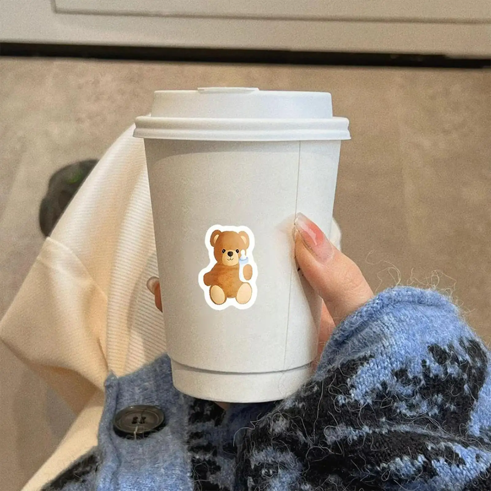 Cute Water Bottle Stickers 500 Pieces Bear Theme Strong Adhesive Decals Cute Cartoon Stickers For Kids Family Friends Indoor