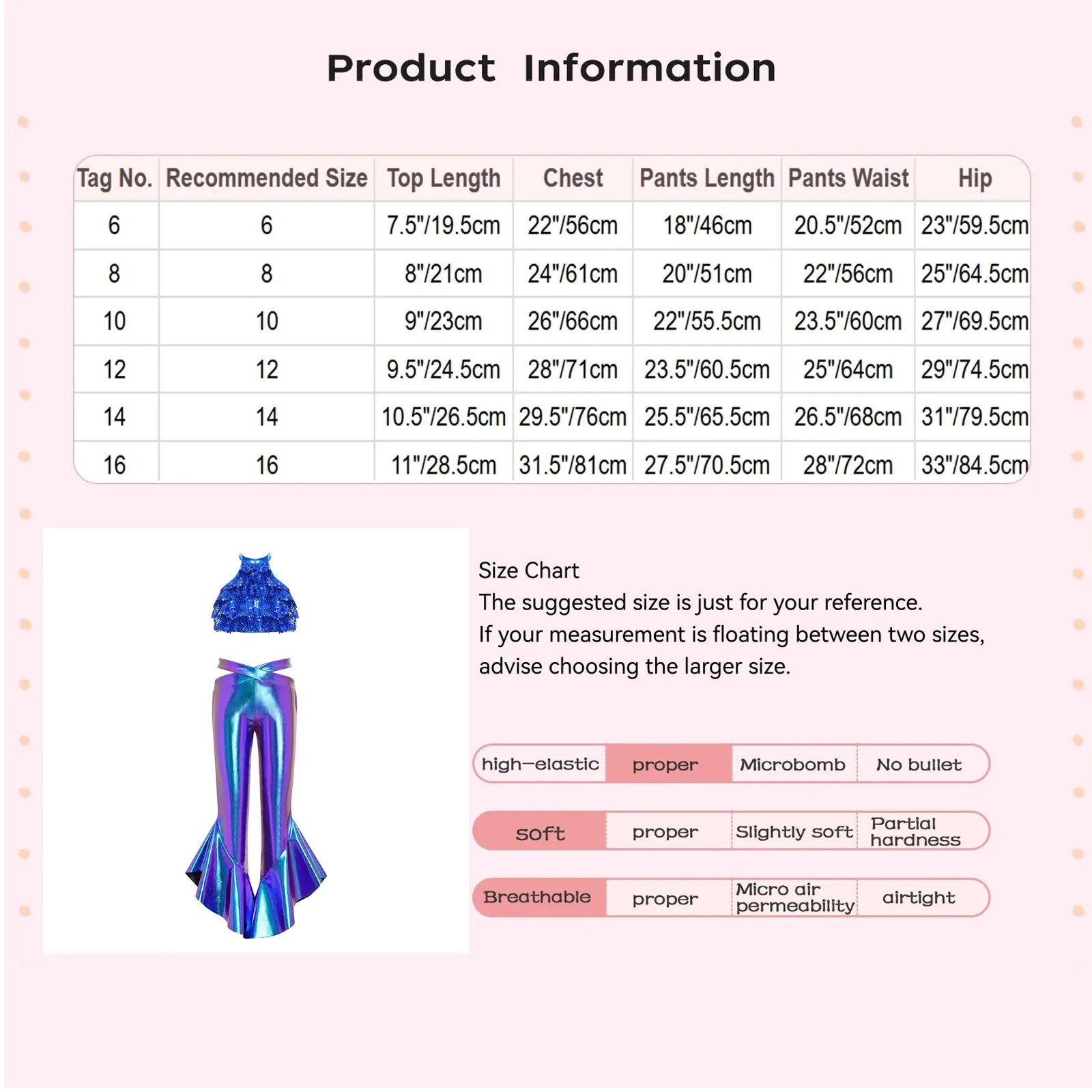 

Kids Girls Shiny Dance 70s Disco Performance Outfits Jazz Cha-cha Dancewear Sleeveless Sequin Tiered Crop Top And Flared Pants