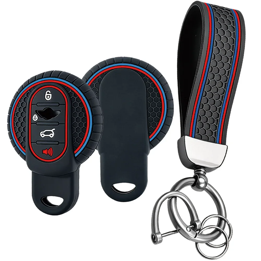 Comfort Touch Round Key Fob With Keychain M Racing Trim For MINI JCW ONE F54 F57 COUNTRYMAN Anti-wear Key Cap