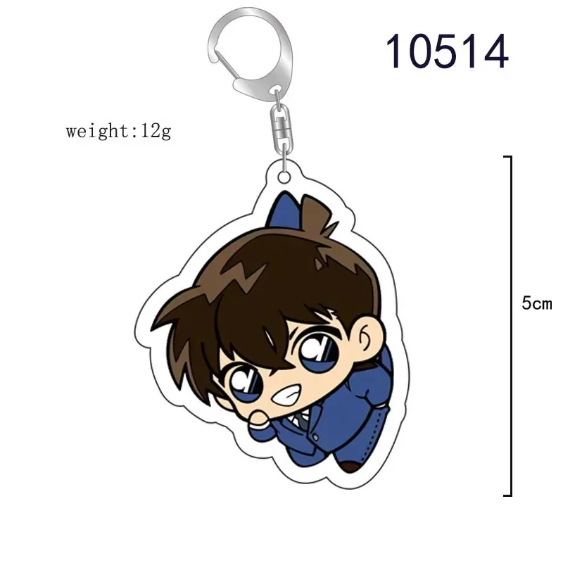 Anime Detective Conan Keychain Kudo Shinichi Transparent  Acrylic Pendant Key Ring Holder For Fans Cosplay Props Jewelry Gift