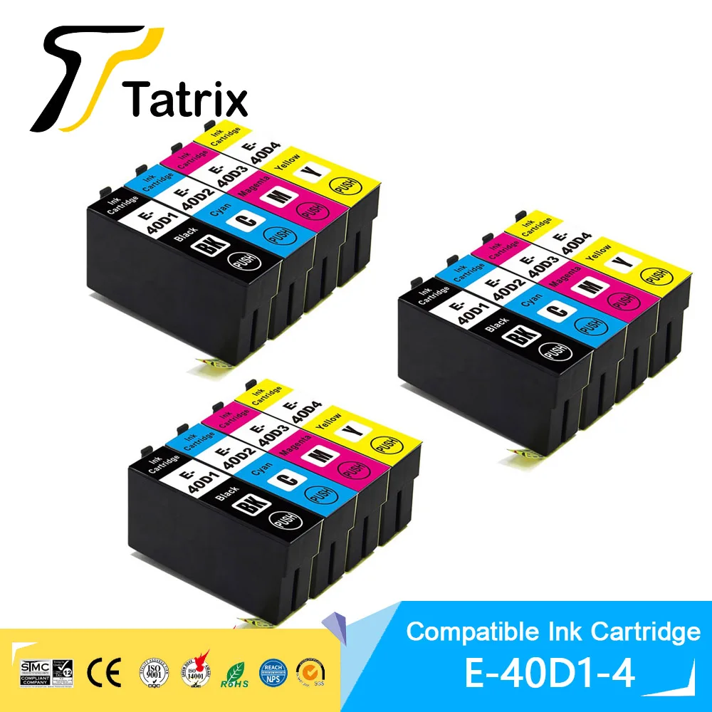 Tatrix T40D1 T40D2 T40D3 T40D4 T40D Compatible Printer Inkjet Ink Cartridge for Epson SureColor SC-T3100 SC-T5100 SC-T2100