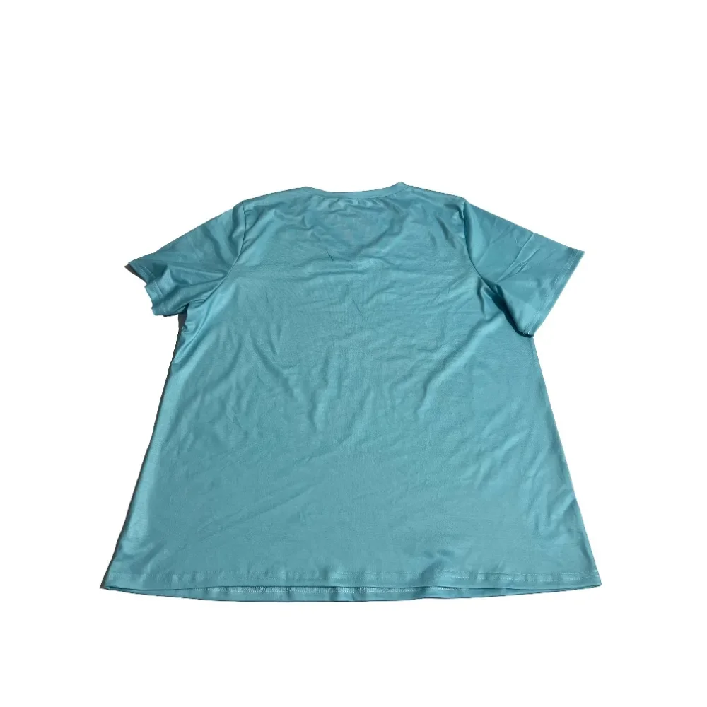 حجم كبير 1XL-5XL الخريف المرأة الجديدة تي شيرت مع طباعة فريدة المرأة الخامس الرقبة الملابس المطبوعة بلايز