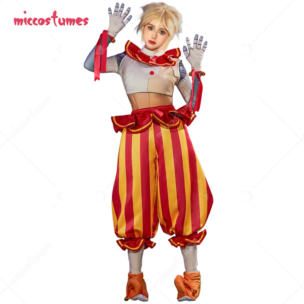 Miccostumes Sundrop Cosplay Costume Top and Pants with Shoe Covers and Gloves