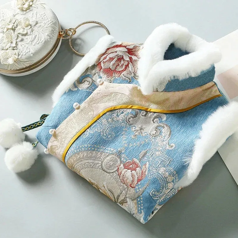 Ethnic Harajuku Thicken Gilet Coat Cotton Women  New Sleeveless Waistcoat Jacket Vintage Casual Loose Female Chinese Style Vest