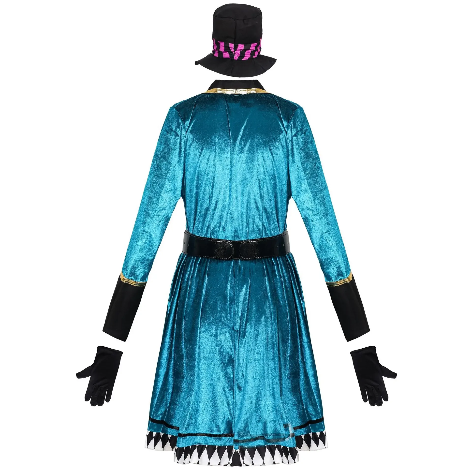 Halloween Cosplay Costumes for Adult Women Miss Mad Hatter Fancy Dress Gothic Deluxe Ladies Cosplay Fancy Dress with Hat Sui