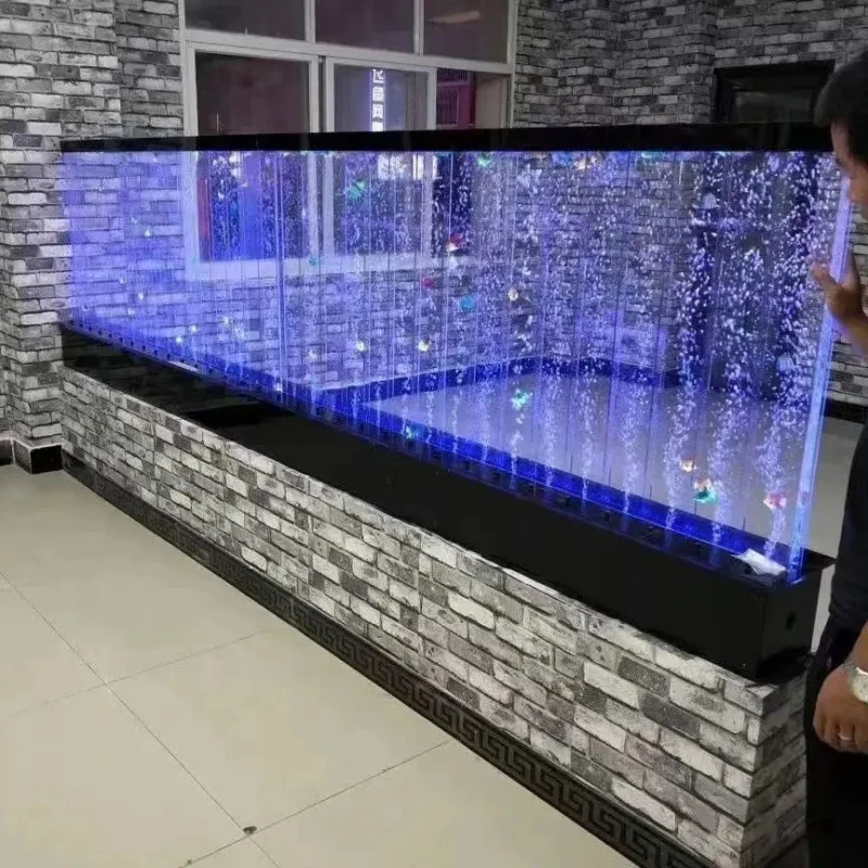 Custom. Modern Indoor Home Decor LED Bubble Wall Fountain Color-Changing Remote Control Printed Techniques Screen Room
