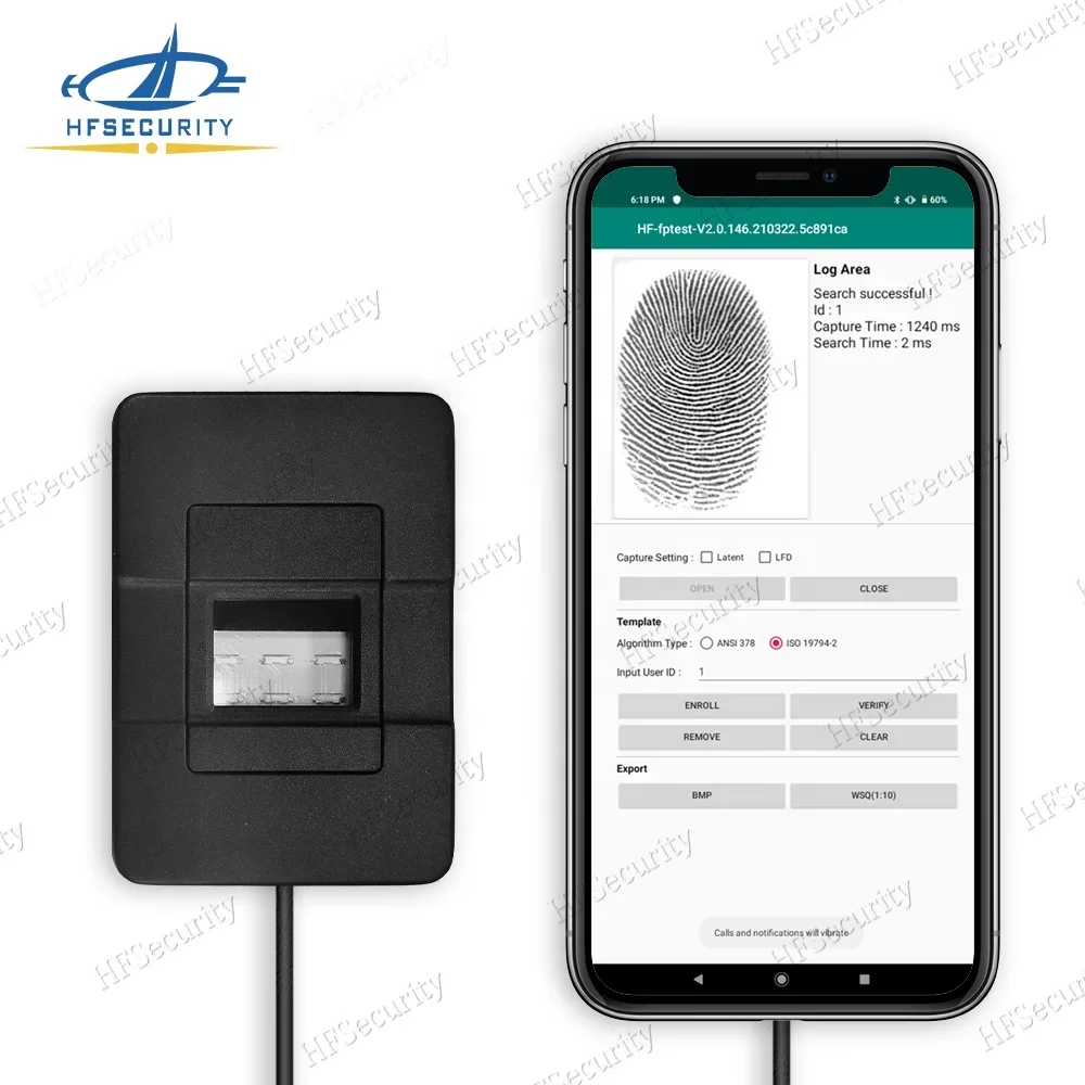 

Оптический считыватель отпечатков пальцев HFSecurity OS1000 2026 года с поддержкой нескольких языков программирования, сертифицированный ФБР, с функцией контроля доступа
