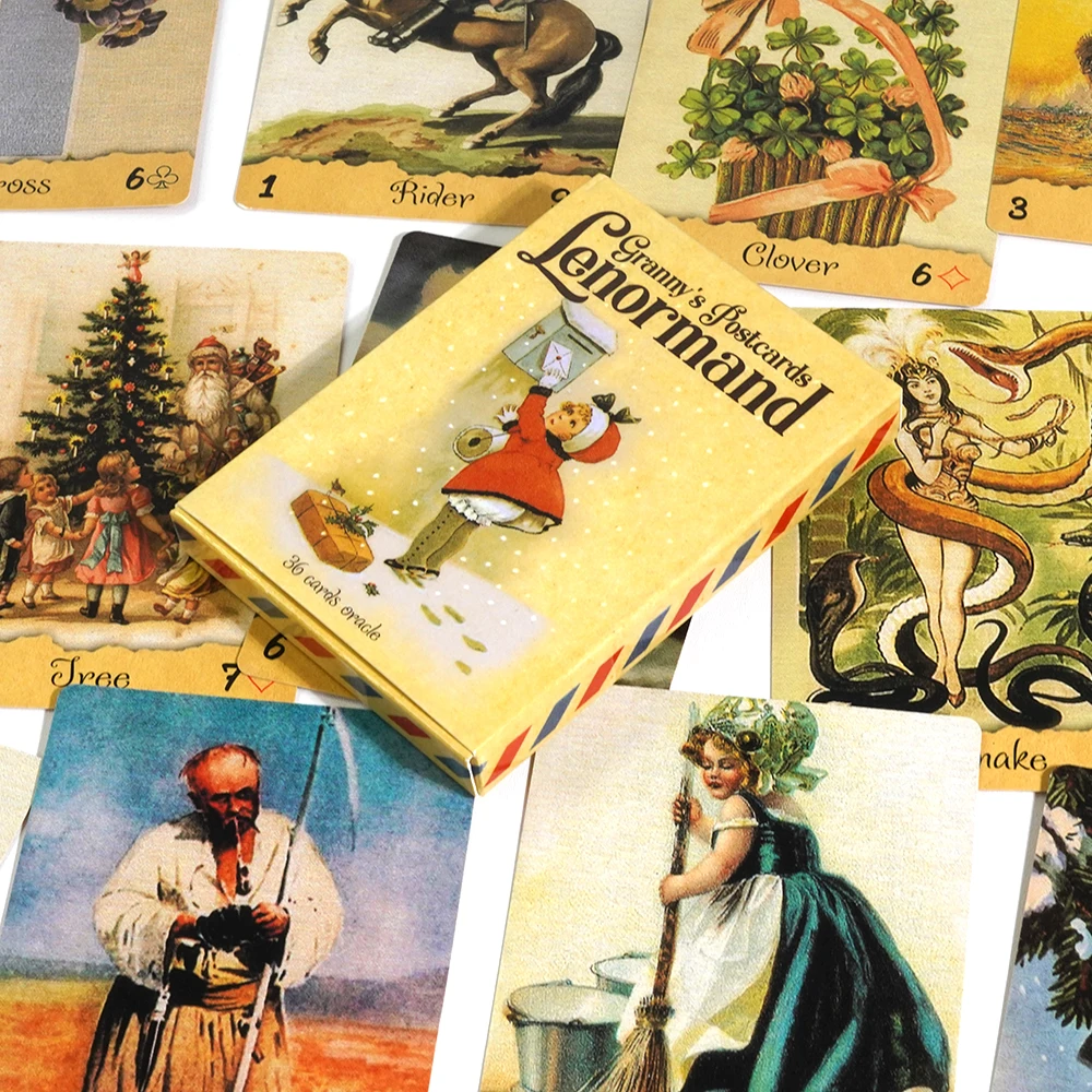 Pocztówki babci Lenormand 36 kart talia wyroczni stulecie z europejskiej talii tarota