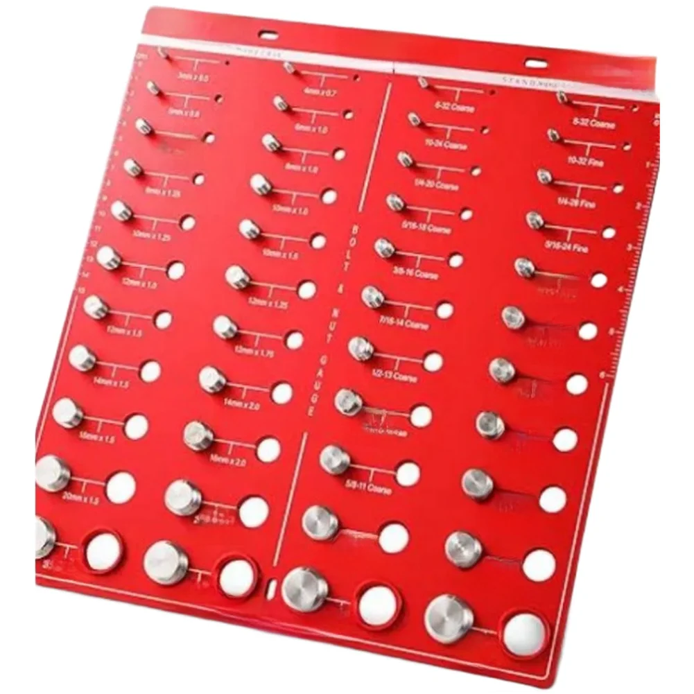 28 34 44 Hole Thread Size Tool Made of Aluminum Alloy for Metric and For IMPERIAL Thread Compatibility Testing
