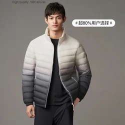 Abrigo de invierno para hombre, Chaqueta corta informal con cuello levantado, ligera, a la moda, nueva