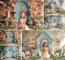 Fondo de fotografía Mehofond primavera cabina de Pascua conejito huevos florales niños fiesta de cumpleaños retrato decoración telón de fondo estudio fotográfico