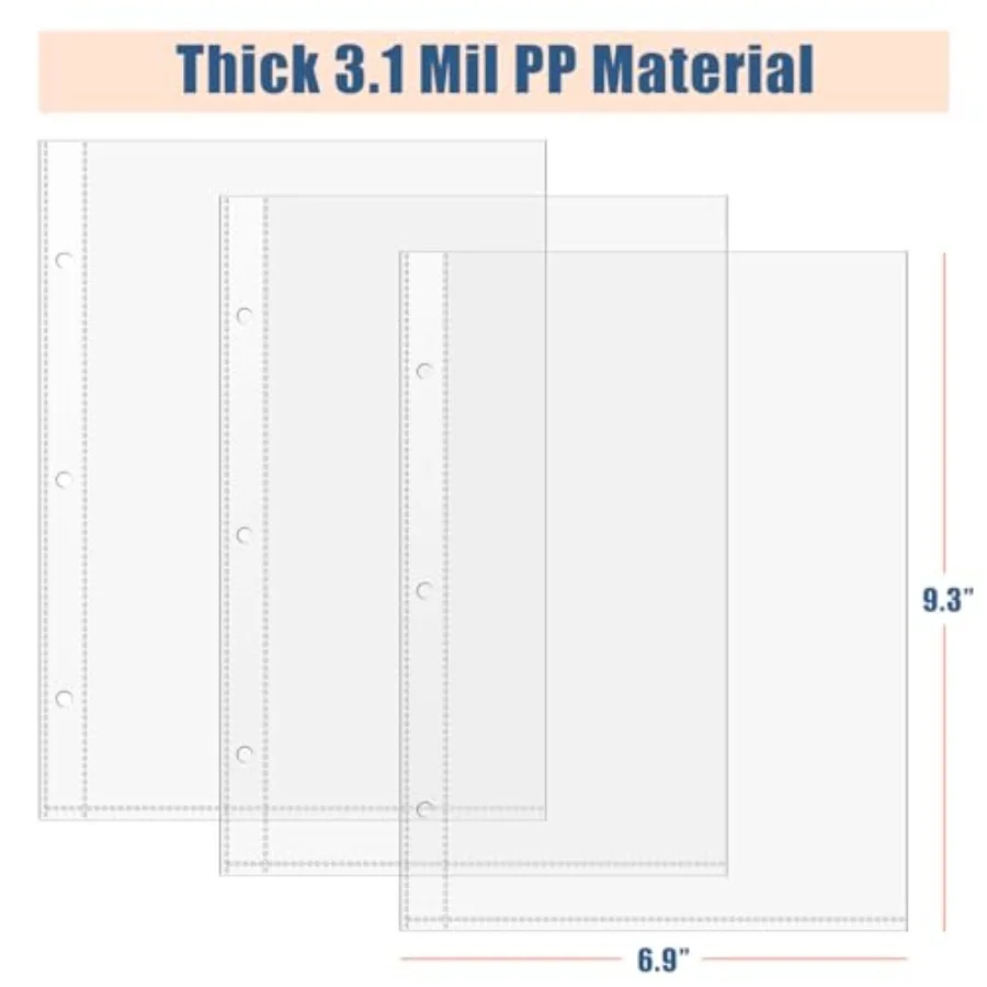 6 × 9 أكمام كتيب 50 حزمة من واقي الصفحة لـ Broadway Play Progr and Theatre Progr TopLoading Sheet Protector