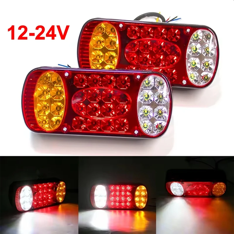 LED Tail Lights Brake/Driving Light Turn Signal Lamp Fit For 12/24V Vehicles, Including Truck, Trailer, Van, Bus, 4x4 And Pickup
