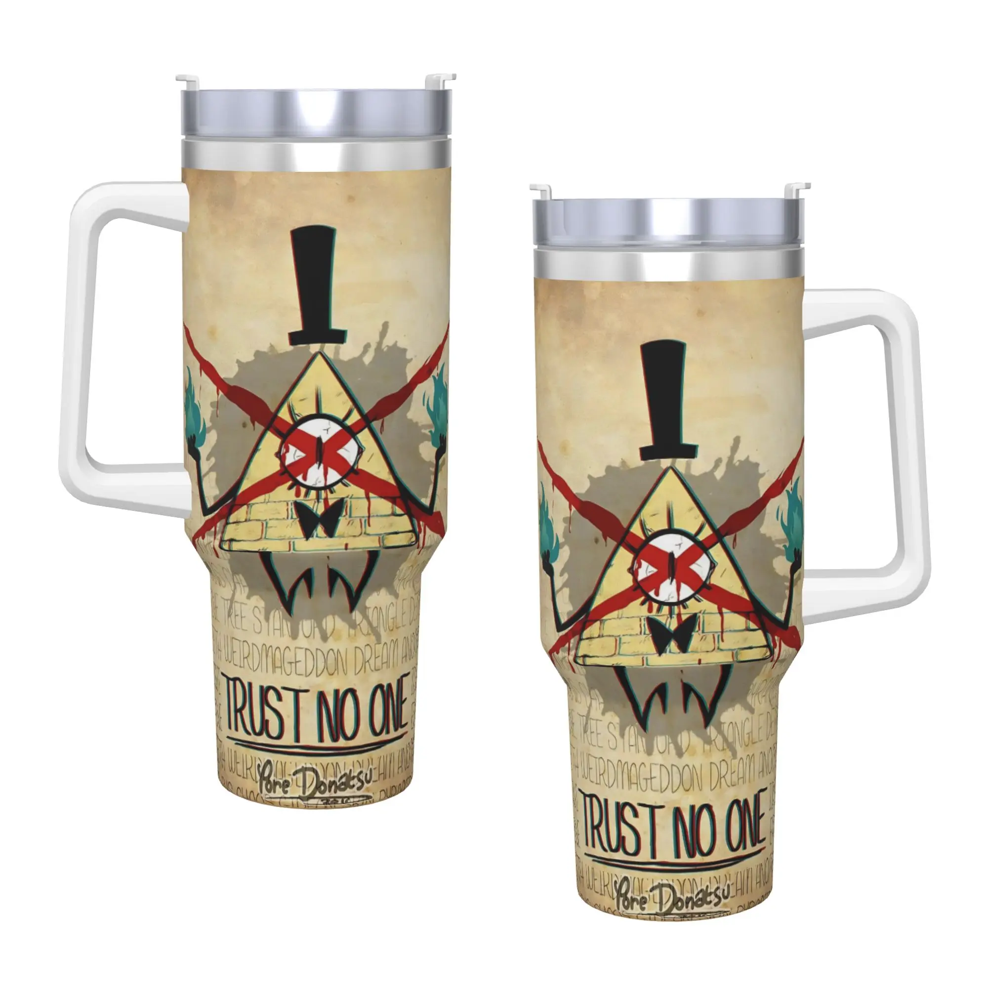 

Gravity Falls Stainless Steel Tumbler Beach Car Mugs 40oz Thermal Mug Leakproof Cold Drink Milk Tea Water Bottle