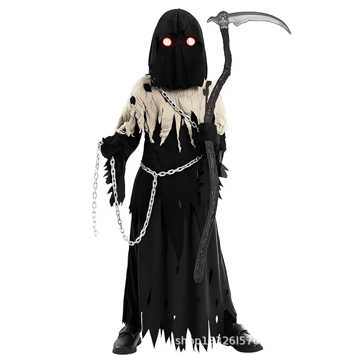 فستان الهالوين للحفلات باللونين البني والأسود، عرض ساخن، أزياء شبح الهالوين للأولاد 2025 بدلة كرنفال جديدة