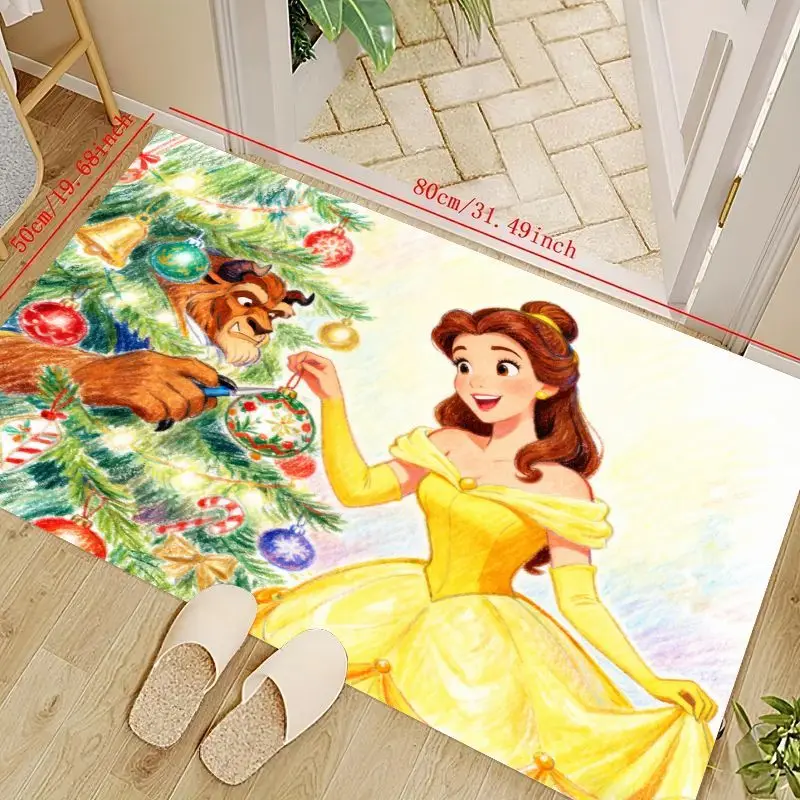 

1 шт., персонажи аниме Disney «Красавица и чудовище», Белль и чудовище, украшение для рождественской елки, напольный коврик для гостиной, дома, спальни