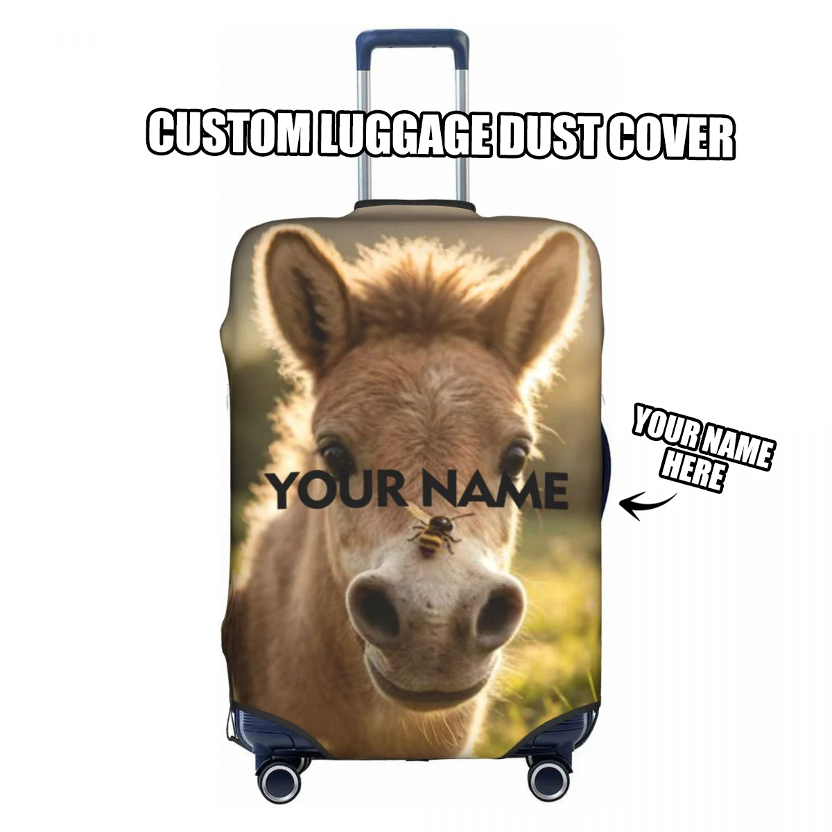 Customize Text Elastic Luggage Cover Travel Suitcase Protective Cover for 18-32 Inch Durable Elastic Bag Covers