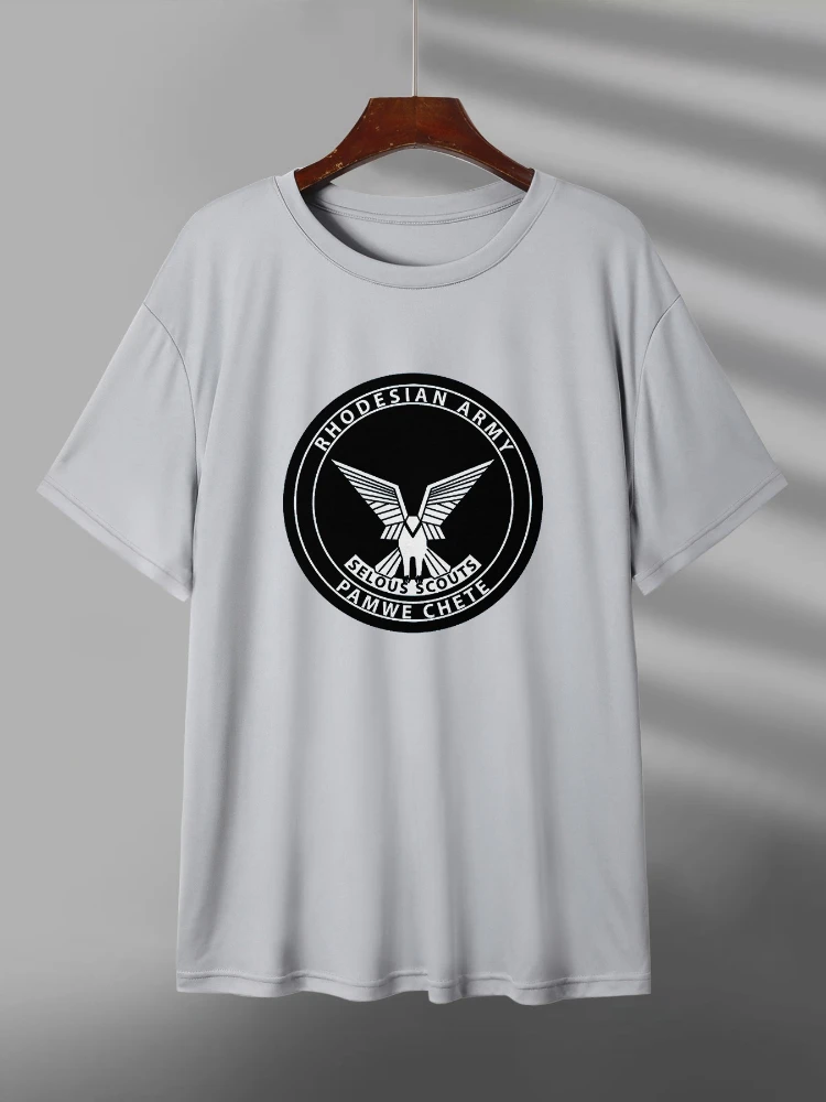 

Rhodesian Army Selous Scouts Pamwe Chete Emblem design -100% cotton casual O-neck short-sleeved men's printed T-shirt.