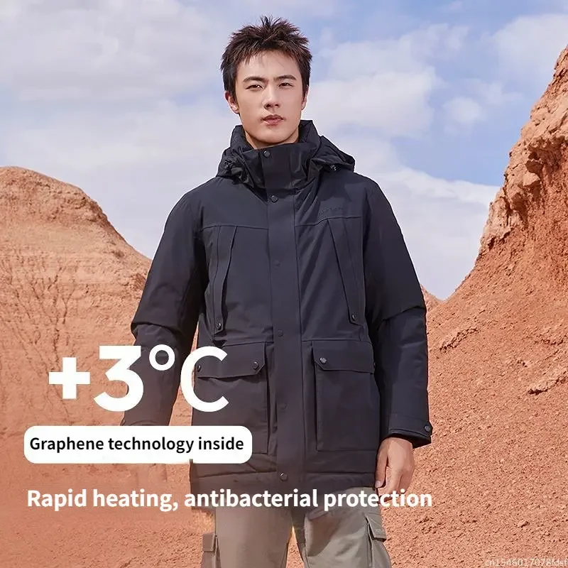Youpin قشارة-30 ℃ مقاومة البرد سترة منفوخة الرجال في الهواء الطلق أسفل سترة معطف الرجال الشتاء سميكة الدافئة سترات سترة مع غطاء محرك السيارة