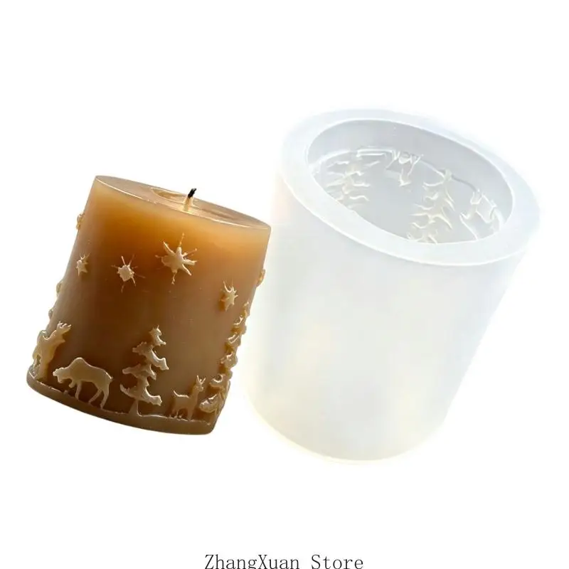 Erhöhte Relief-Kerzengussform für Weihnachts-DIY-Projekte mit Auslösekörper und saisonaler Heimpräsentation, Einzeleinheit 3XUF – Detail 7