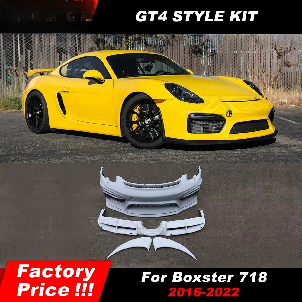 

Modified Body Kit for 2012-2016 Cayman Boxster 981 987 7182015-2019 GT4 Front Bumper Body Kit Rear Diffuser PP Material