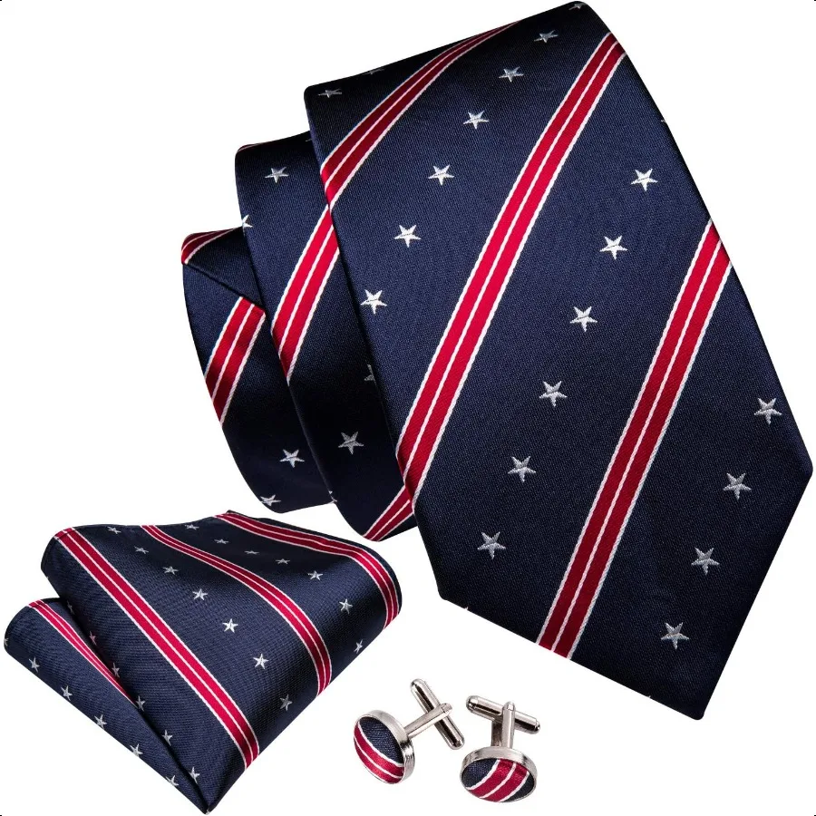 Barry.Wang Fun Animal Ties สําหรับผู้ชาย Designer ผ้าเช็ดหน้า Cufflink ทอ Casual เนคไทชุดเทศกาล