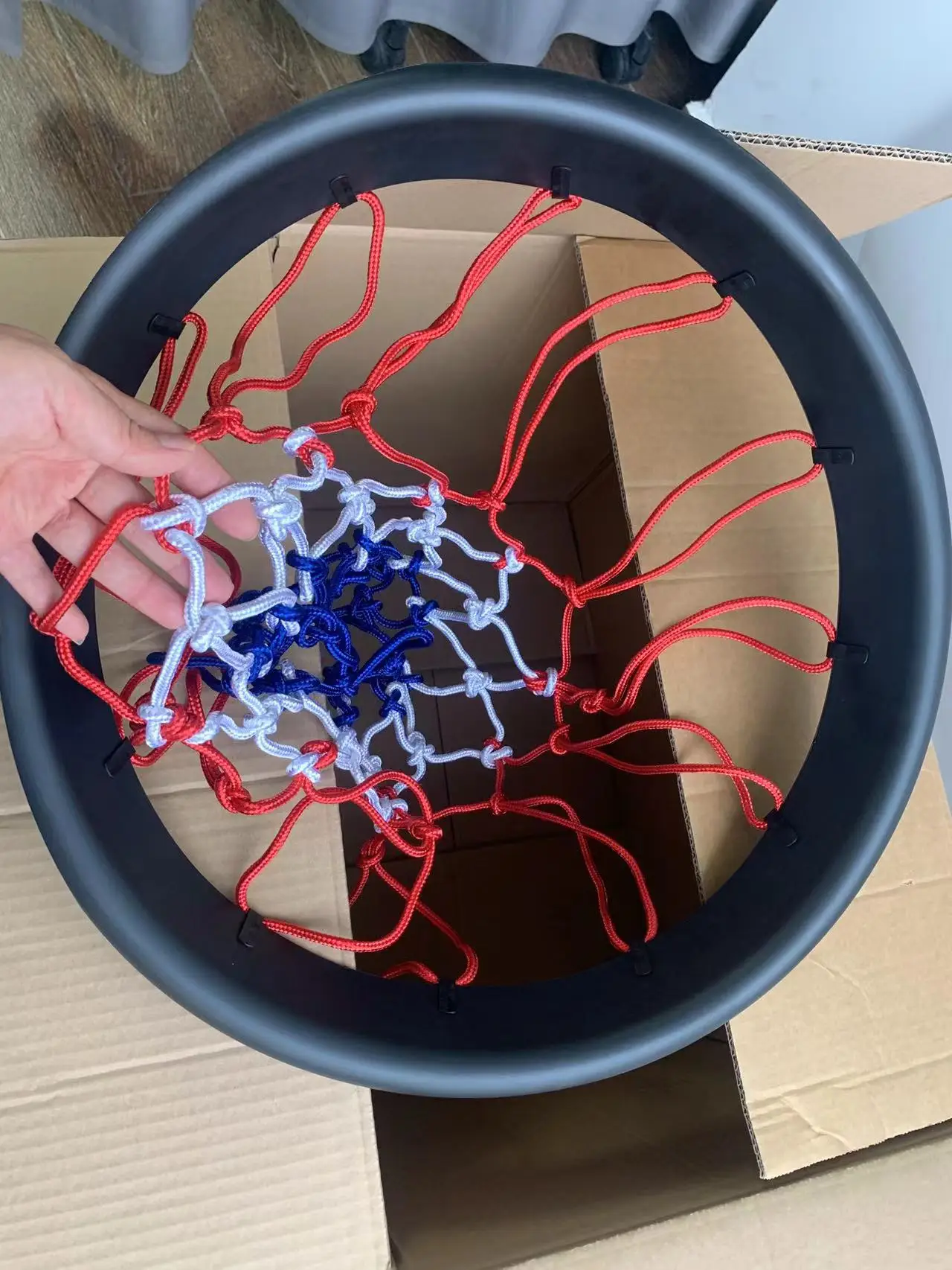 High Quality Portable Basketball Rim with Durable PE Backboard Net Included