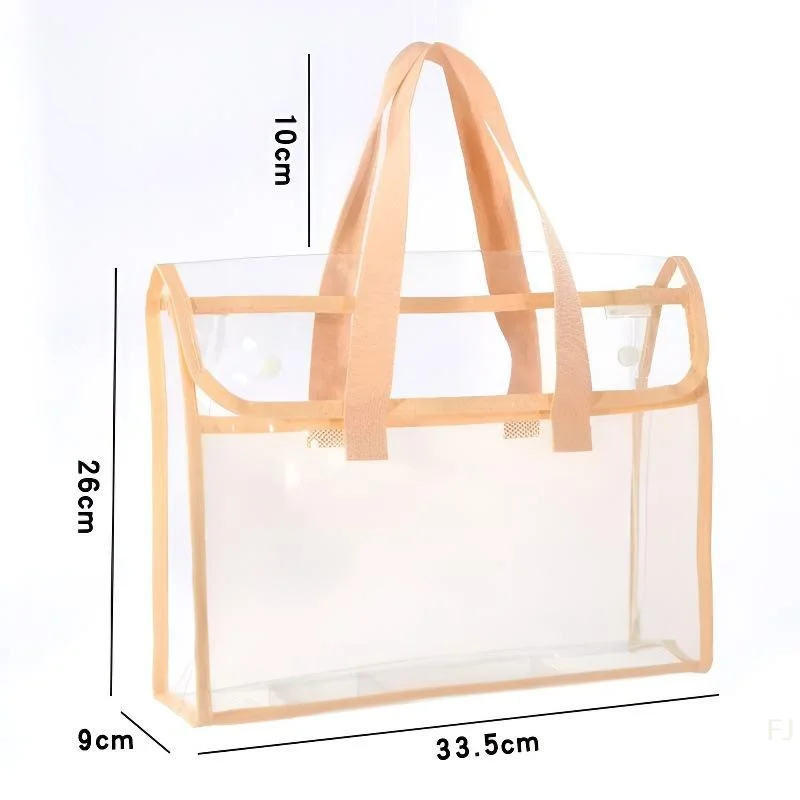 [YU]Portable Large Capacity Tote Bag Transparent File Bag Textbook Homework Book Storage Bag Office Supplies Back To School Gift
