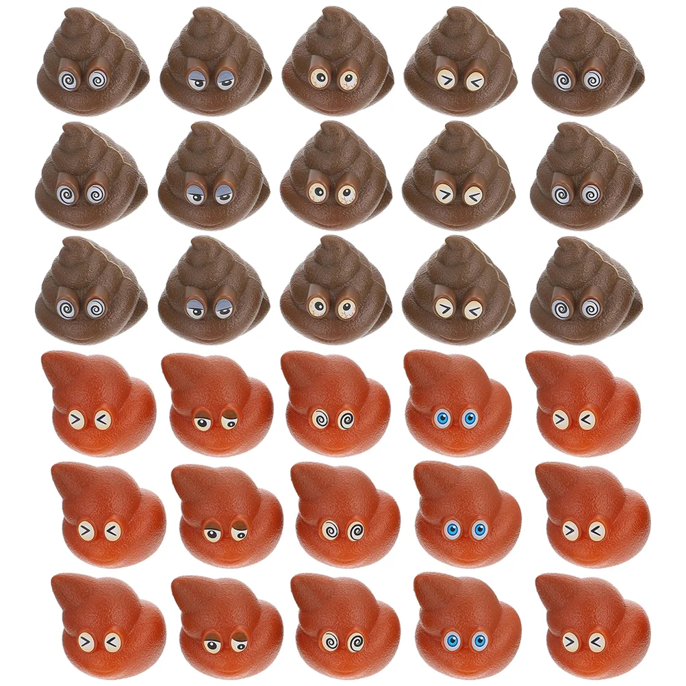 

60 Pcs Poop Toys Interesting Party Playthings Fake Animal Funny Realistic Pvc Prank Game Tossing