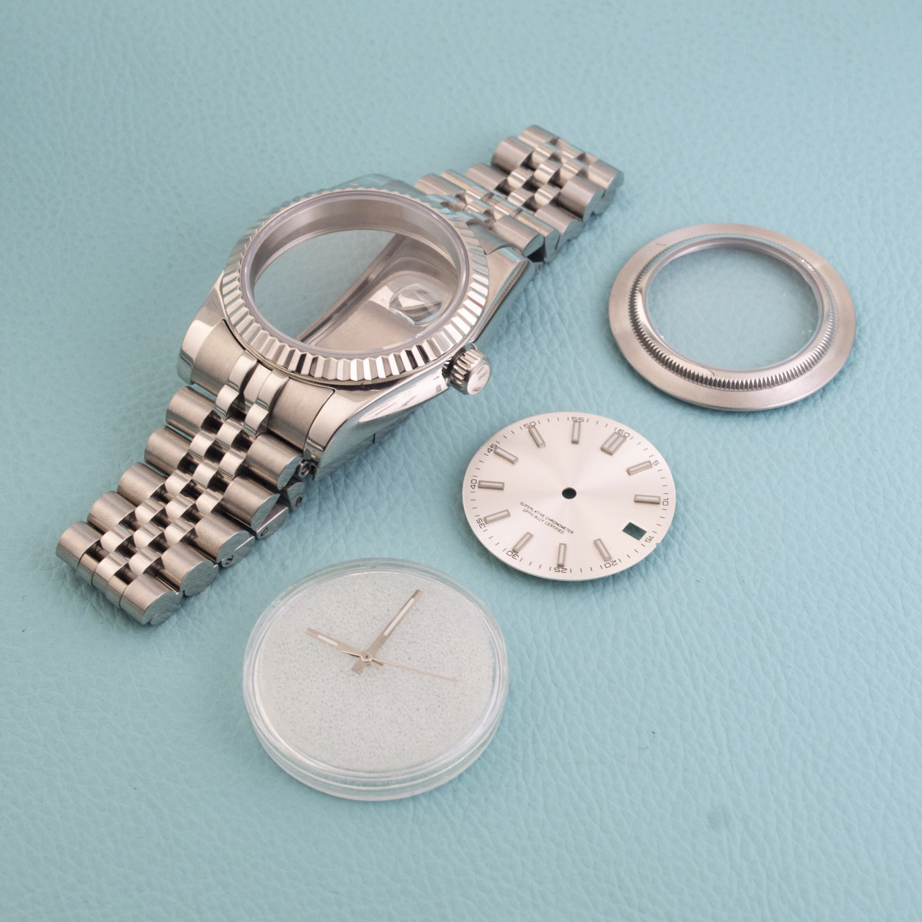 

NH35 Case Dial Hands 36mm/39mm Watch Case 20mm Strap Stainless Steel Sapphire Glass Case For NH35 NH36 Datejust Watch Case