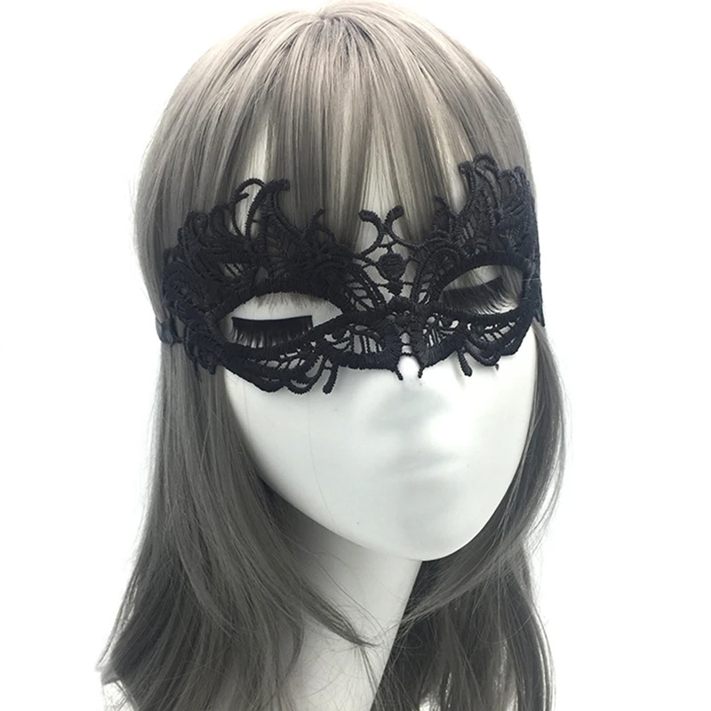 Women Sexy Hollow Lace Black Masquerade Face Mask Princess Black Cosplay Cutout Prom Party Props Costume Masquerade Mask