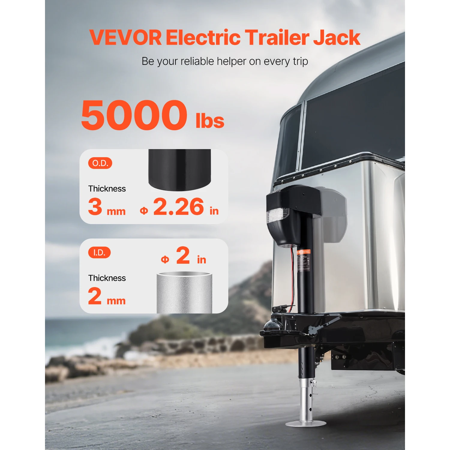 SucceBuy 5000 lbs RV  Power Tongue Jack 10