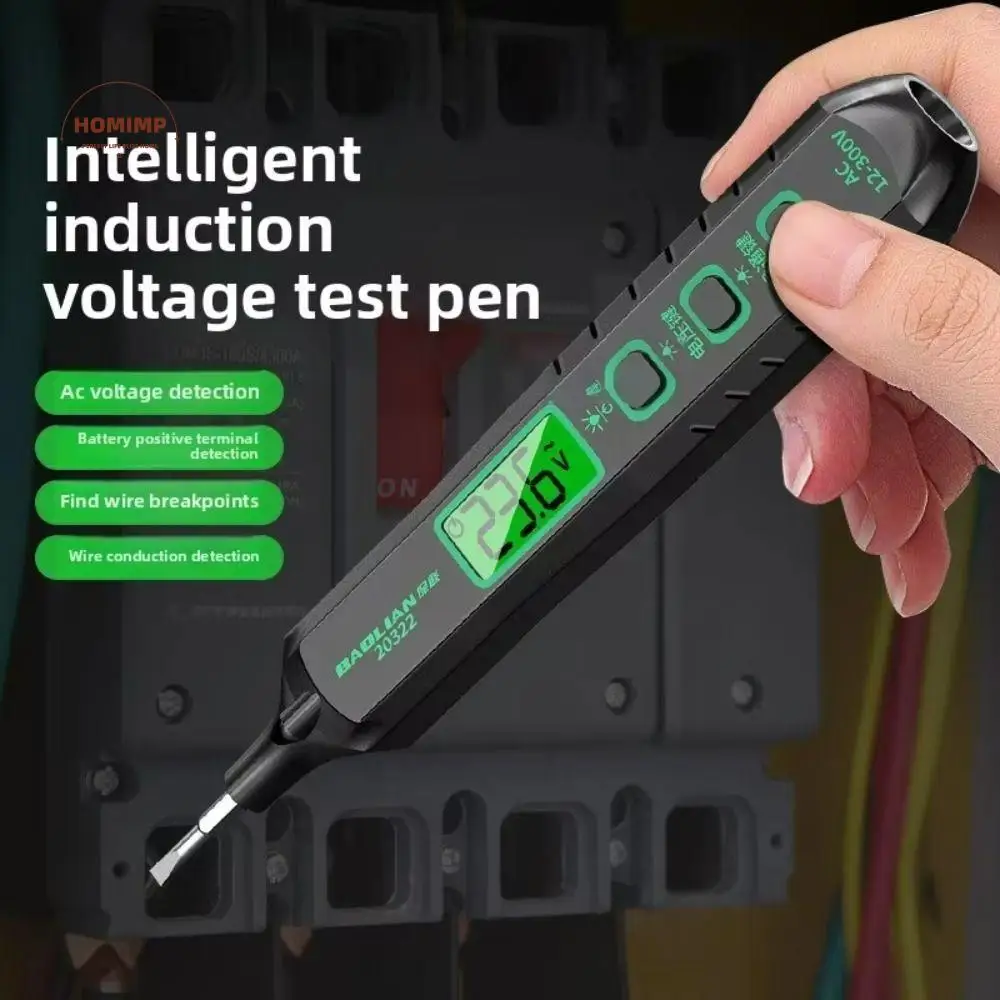 

AC 12-300V Smart Induction Tester Pen Portable Design Audible and Visual Alarm Voltage Tester Inductive Contact Batch Head