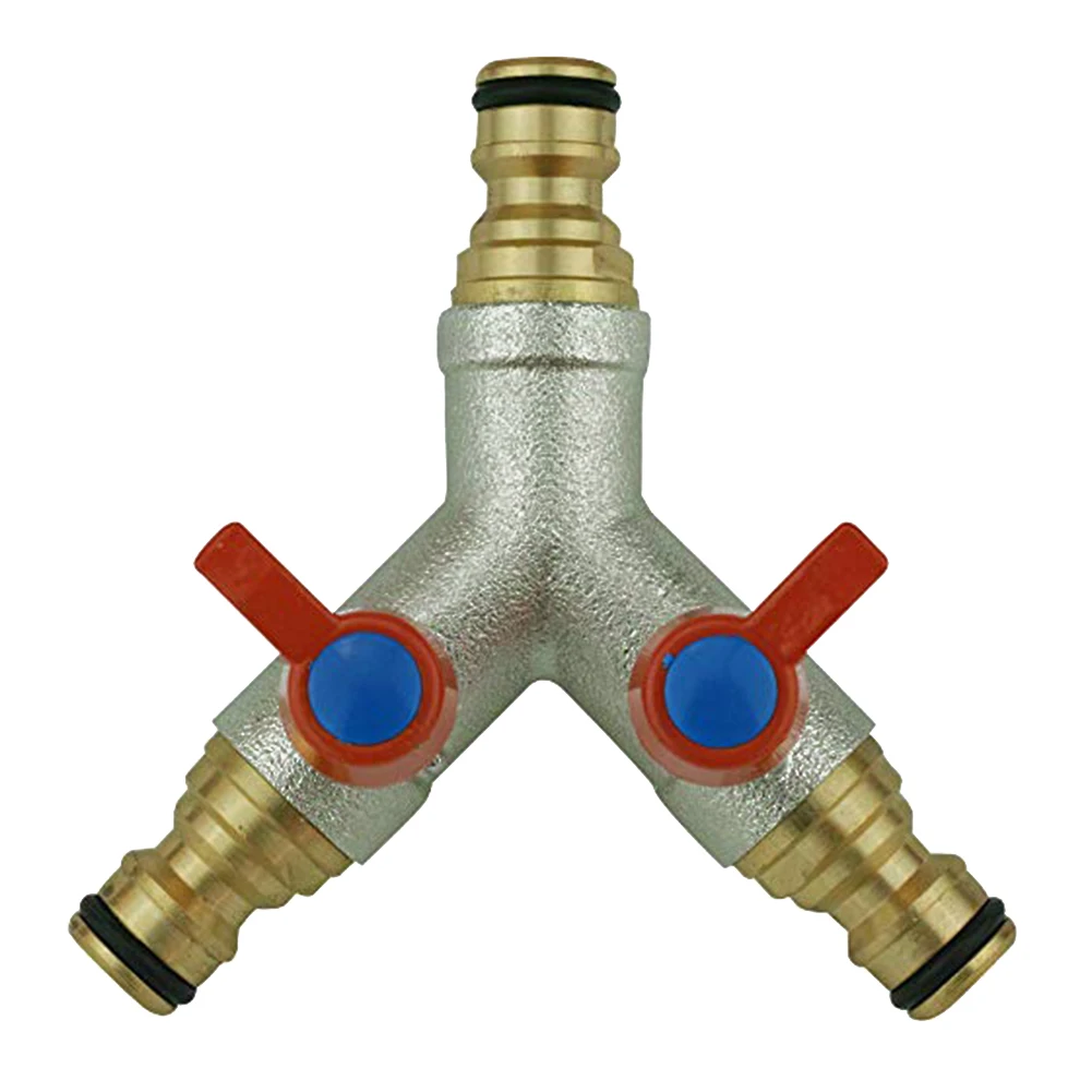 

Convenient Watering Solution With Brass Tap Connector 2 Way Y Splitter For Taps And Garden Hose Nozzle Connectors