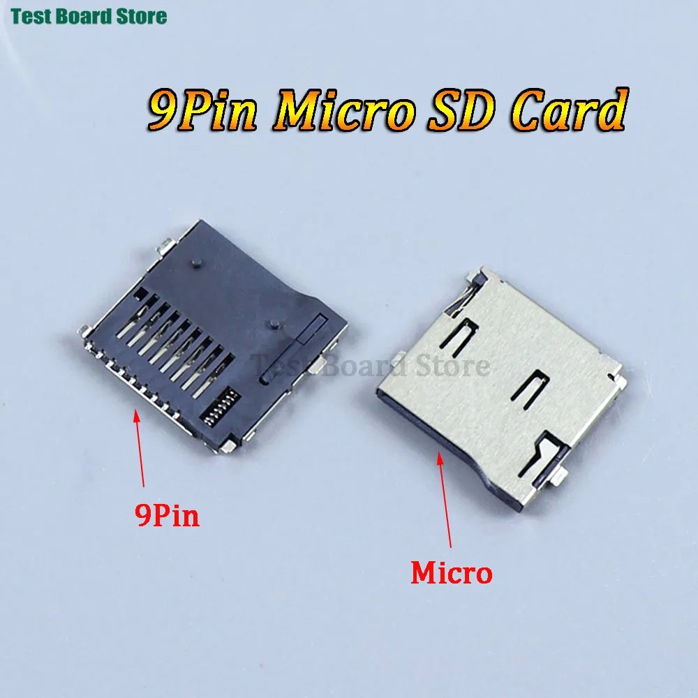 

5/10PCS SMD Self Elastic TF Card Holder Reader Card Holder Push Type 9pin Double Pressure External Welding TF Card Slot