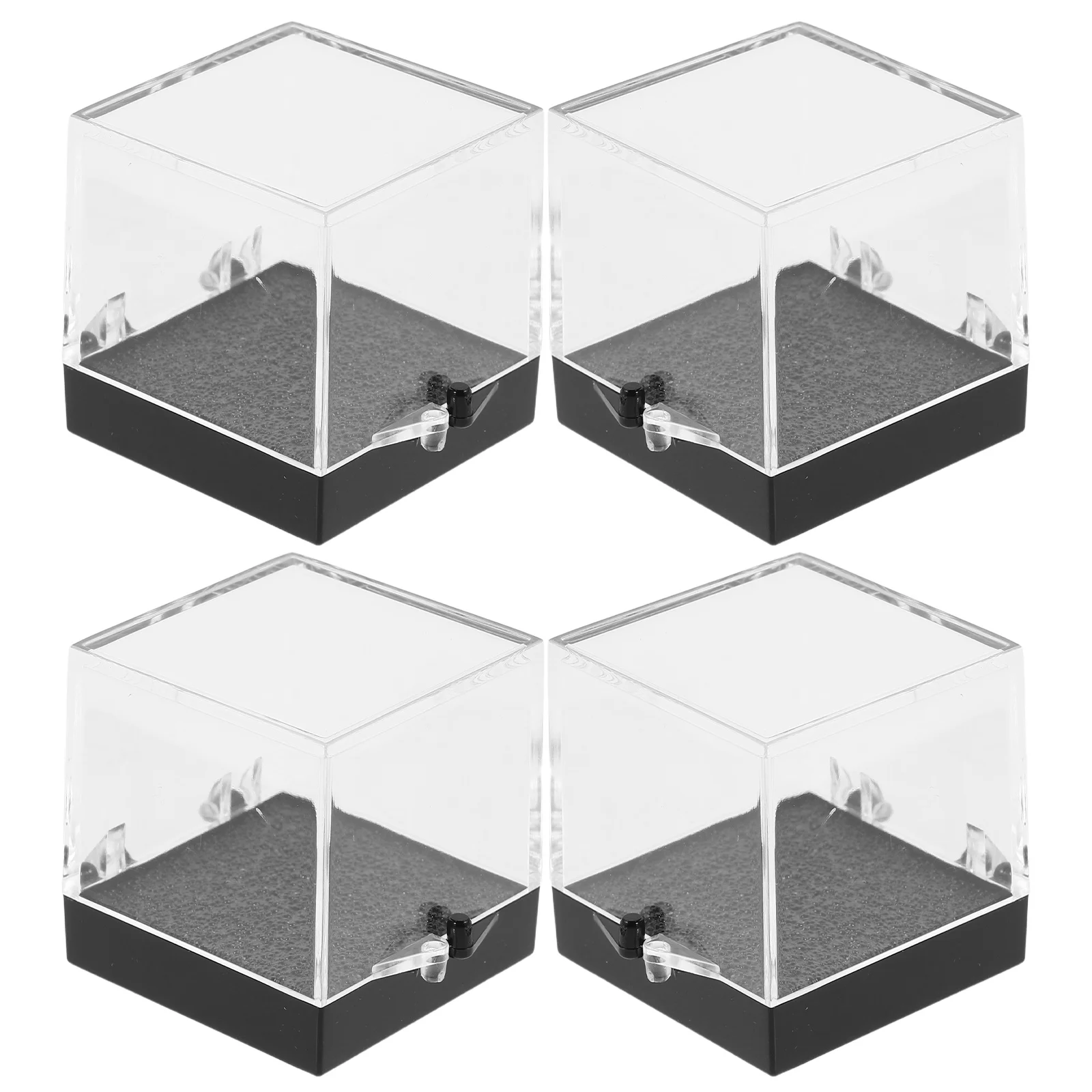 

4Pcs Square Transparent Mineral Display Box Multifunctional Storage Case Crystal Rock Collection Organizer Jewelry Shell