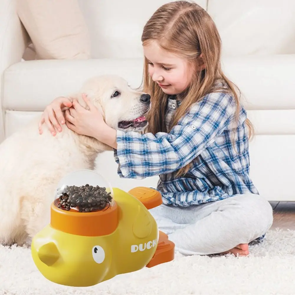 

Cartoon Dog Automatic Feeder Press Duck Design Dog Puzzle Feeder Interactive Anti-slip Dog Leakage Food Toy Mental Enrichment