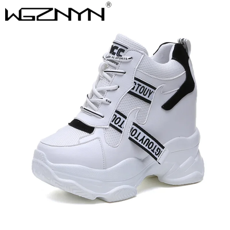 Hot Sales Trendy Shoes Women High Top Sneakers Women Platform Ankle Boots Basket Femme Chaussures Femmes Height Increase Sneaker