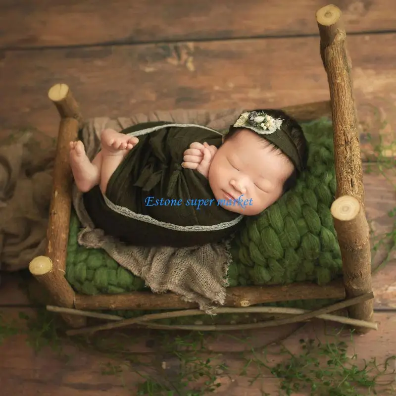 

090B Hat Set for Newborn Photography Overalls Cashmere Shorts
