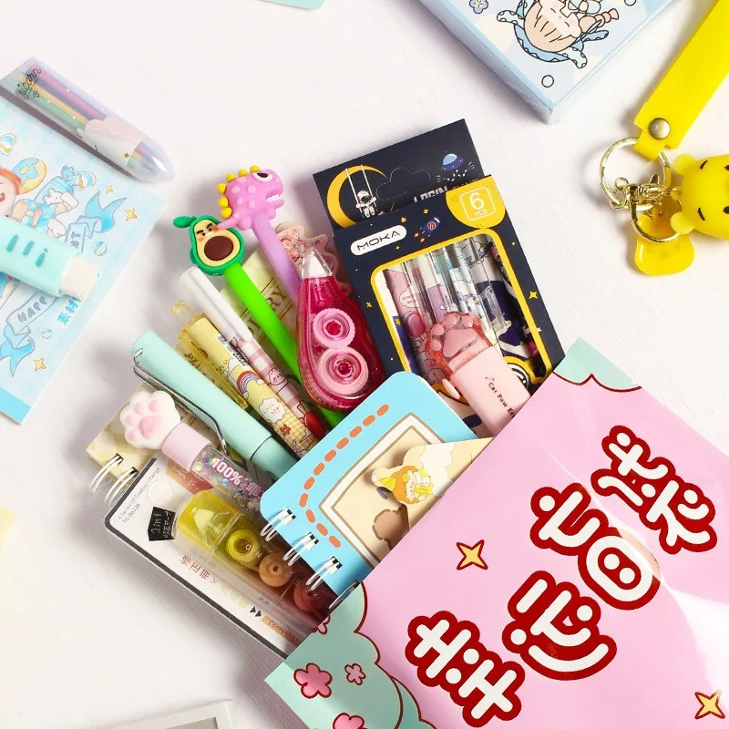 Creative Capybara Stationery Set Cartoon Lucky Pencil Bag Pens Eraser Happy Birthday Gift Kids Children Back To School Supplies