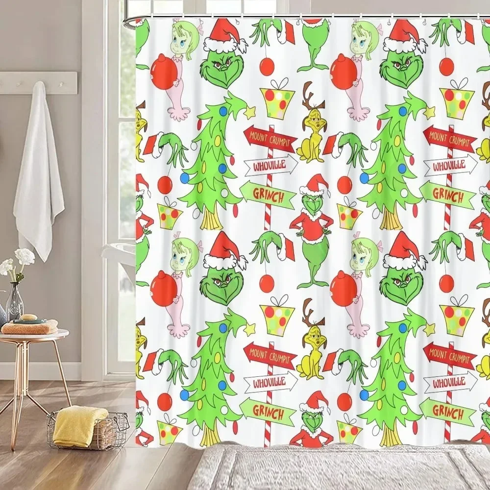 

Рождественская занавеска для душа Санта-Клаус Снеговик Лось мультфильм Рождественская елка зимний дом полиэфирная ткань Декор для ванной комнаты шторы