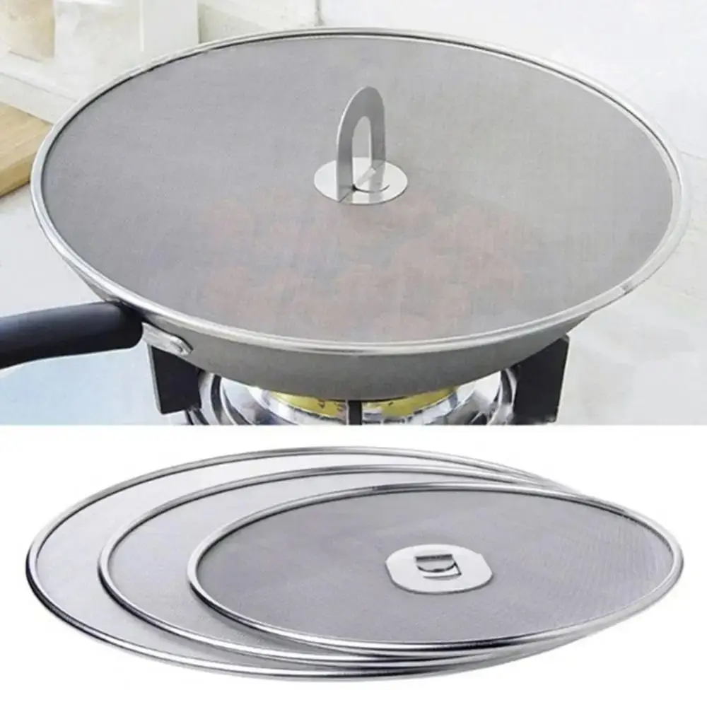 New Stainless Steel Splatter Screen Drain Cover Strainer Oil Proof Lid Splash Guard Guards Mesh Oil Spill Proof Cover Kitchen