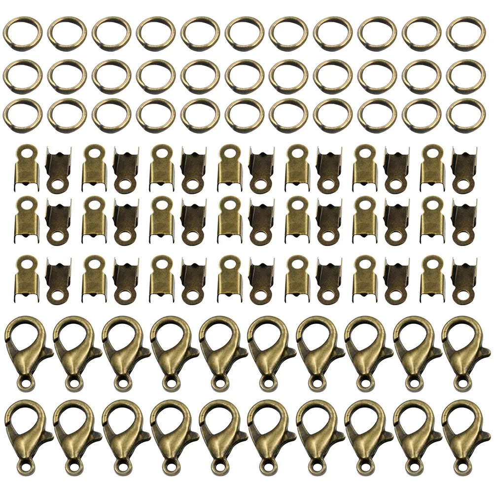 1Set Jewelry Findings Set Versatile DIY Components for Necklace Bracelet Repair Lobster Clasps Jump Rings Assembly Tools