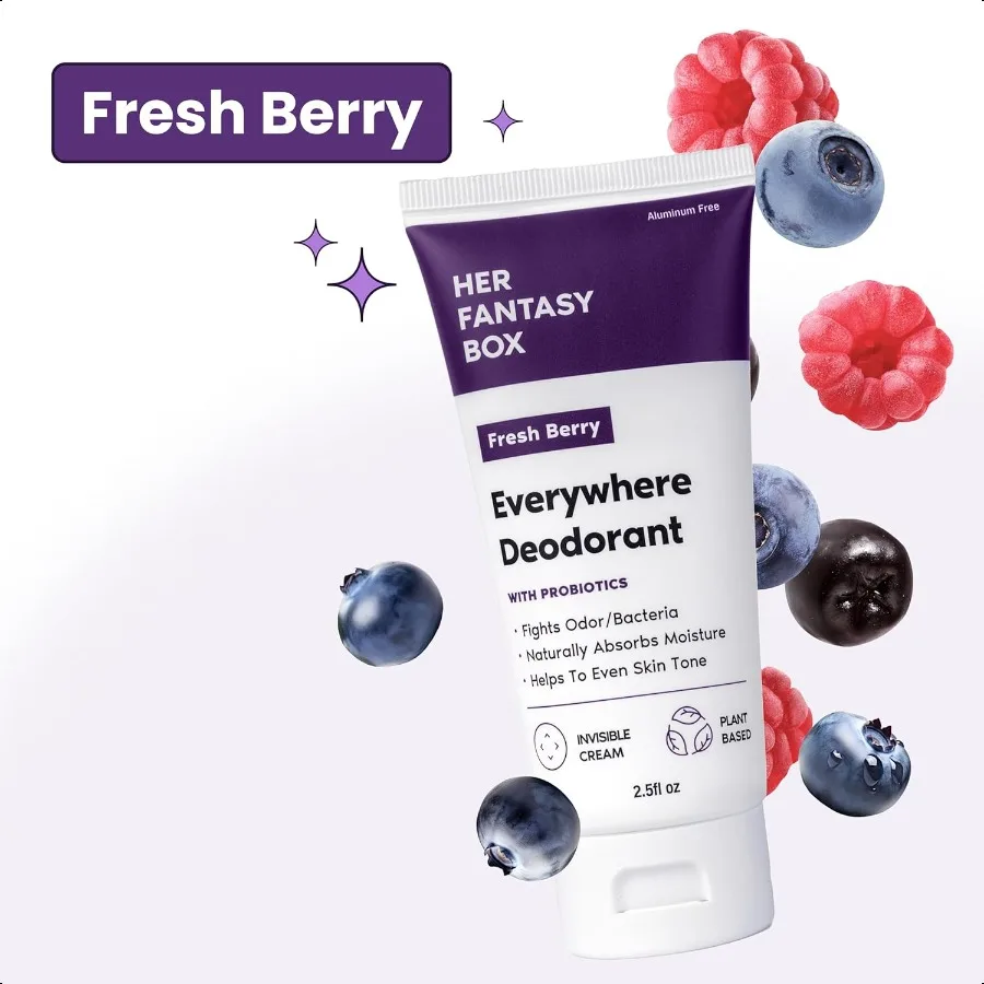 Everywhere Deodorant with Probiotics Berry Scent AluminumFree Naturally Absorbs Moisture Fights Odor Bacteria SkinImproving For
