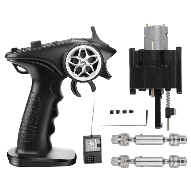 2 Speed Gearbox Drive Shaft 4 Channel Remote Control Receiver Set for WPL C14 C24 B36 MN D90 MN99S RC Car Upgrade Parts