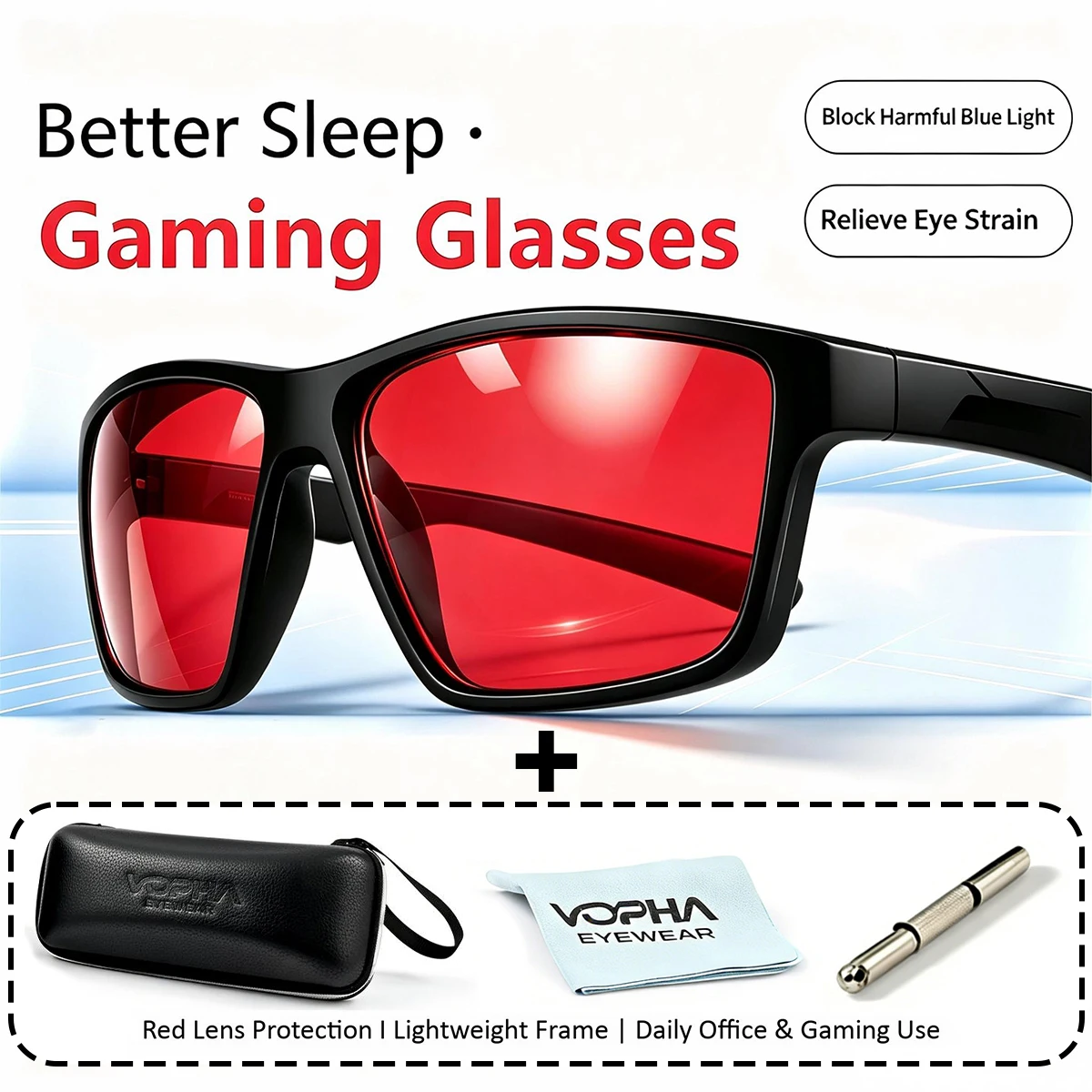 Gaming Glasses Blue Light - 99% Blue Light Blocking Gaming Glasses