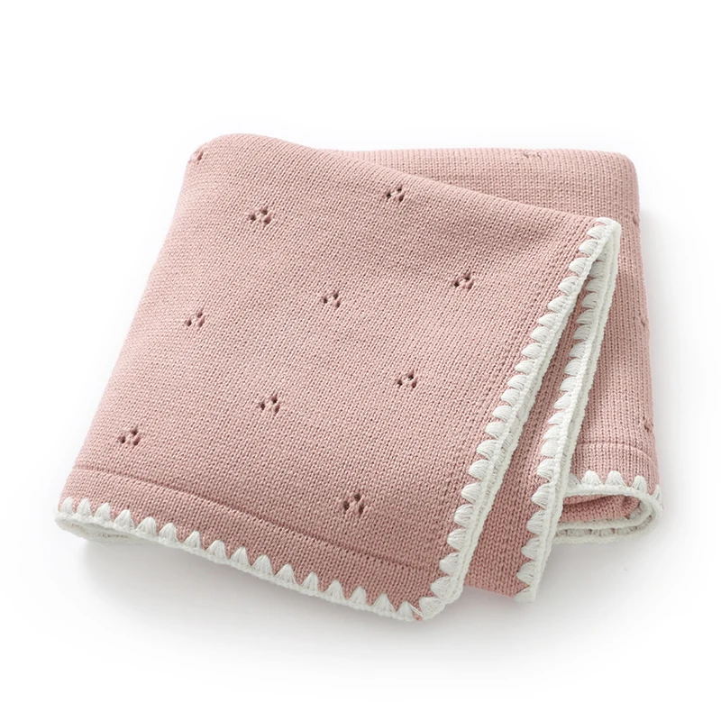 

Newborn Baby Blankets Knit Super Soft Infant Swaddlle Stroller Wrap Fashion Solid Plaid Sleepsack Boy Girl Bedding Quilt 90*70CM