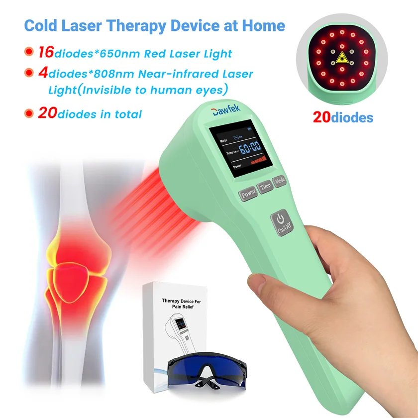 Dawfek-Terapia a laser de baixo nível para humanos e cães, quiropraxia, artrite reumatóide, 650nmx16 + 808nmx4, classe Iv