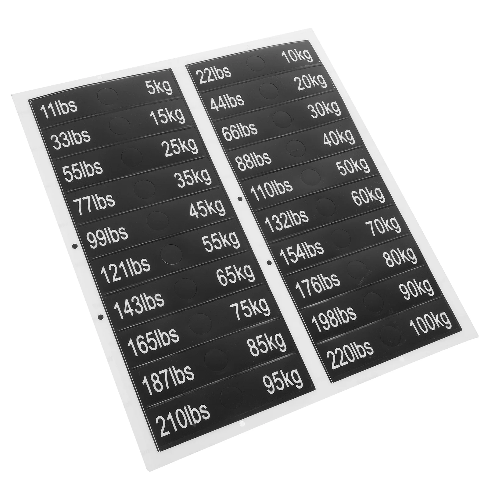 Weight Label Tag Labels Gym Equipment Accessories Applied Multipurpose Tags Pvc Self-adhesive Sticker Tabs Stickers Black