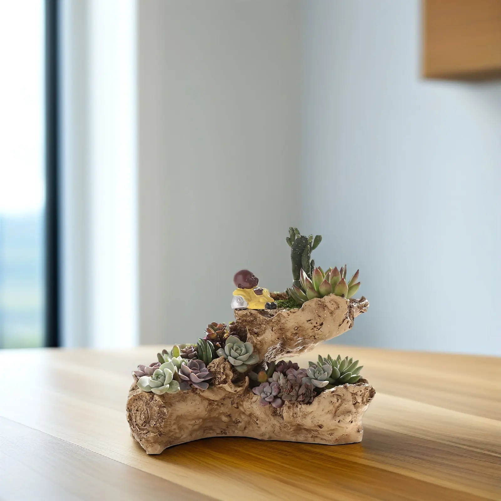 

3 Tier Resin Simulated Tree Root Planter Set Realistic Driftwood Flower Pot for Air Plants Moss Container Garden Decor Home